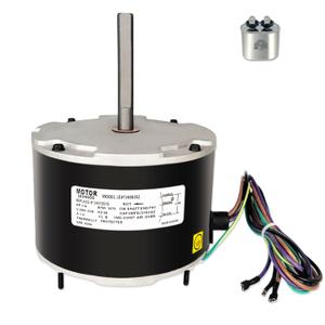 B13400251S, 1/6 HP Condenser Fan Motor Replaces Goodman Amana, Janitrol B13400251, ge 5KCP39BGY926S, genteq 3S012, 208-230 Volts, 1075 RPM, AO Smith F48A90A76 with Capacitor Leungoo