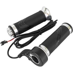Electric Twist Throttle Grips, Electric Scooter Three Speed Throttle Handlebar, LED Battery Voltage Display Electric Bike Throttle Accelerator Aluminium Speed Control