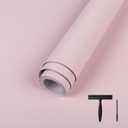 Abyssaly Pink Wallpaper Peel and Stick Contact Paper for Cabinets and Drawers Removable Self Adhesive Thicken Pink Wall Covering for Bedroom with Scraper, Paper Cutter 17.7" X 590.5"