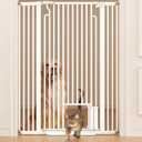 Ostutry 53in Extra Tall Cat Gate for Doorway No Drilling 29.5-40.1in Wide Dog Gate with Cat Door Pressure Mounted Walk Through Pet Gate