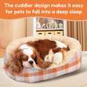 Dog Bed, Super Soft Calming Pet Bed with Pillow Edge, Suitable for Dogs Up to 25 lbs, 21'' x 17'', Orange and White