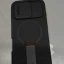 SURITCH for iPhone 16 Pro Case with Slide Camera Cover and Adjustable Kickstand, Compatible with MagSafe, Shockproof Bumper Case Slim Protective Cover for iPhone 16 Pro 6.3 Inch, Black