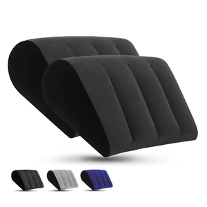 Portable Inflatable Wedge Pillow for Sleeping - Pack of 2 Body Positioner for Body Support, 18in Adjustable Camping Cushion, Lightweight Bed Back Elevation Partner Traveling Pillows, Fast Inflation Wedges, Black