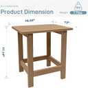Meluvici Outdoor Side Table, HDPS Single Adirondack Side Table Weather Resistant, Table for Adirondack Chair, Outside End Table for Patio, Pool, Deck, Porch, Outdoor or Indoor Use,Teak