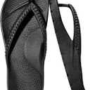 KIDMI Arch Support Flip Flops for Womens Comfortable Orthopedic Sandals for Plantar Fasciitis Beach Thong Slides, Black 43