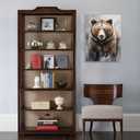 ForJoy Bear Decor Bear Art Wall Decor Rustic Woodland Bears Paintings Canvas Decor for Bedroom and Livingroom (16"X24"X1 Panel)