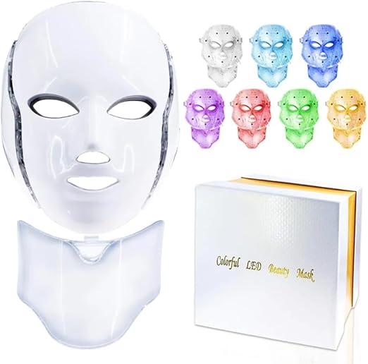 Red Light Mask for Face, 7 Custom Modes with Infrared, 850nm Infrared & Red Light Masks, Portable with Timer for Home Use