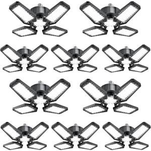 Garage Lights 10 Pack 120W, 12000LM LED Garage Lights with 4+1 Deformable Panels 6500K Screw in LED Shop Lighting for Workshop, Basement Support E26/E27