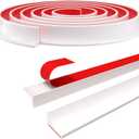 New Collapsible Shower Threshold Water Dam, Self Adhesive Silicone Waterproof Barrier Bathroom and Kitchen Water Strip Dam Shower Guard for Dry And Wet Separation Caulk Seal Strip Edge Trim(White)