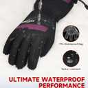 Waterproof Ski Gloves,Waterproof Winter Gloves for Men and Women,Touchscreen, Warm 3M Thinsulate Winter Gloves for Skiing, Snowboarding, Snowmobiling, Hiking and Other Winter Outdoor Activity (Medium, Rose Red)