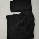 2 Piece Womens Set, Strap Top and Pants, Black, Small