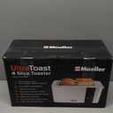 Mueller UltraToast Stainless Steel Toaster 4 Slice  Extra-Wide 1.6" Slots for Artisan Bread, Bagels & Frozen Waffles, 6 Browning Levels, LED Display, Cancel/Defrost/Reheat, Removable Crumb Tray