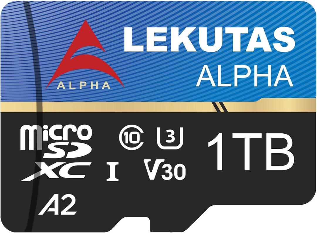 1T(999GB) Micro SD Card, microSDXC UHS-I Flash Memory Card TF Card, High Read Speed 120MB/s, C10, U3, A2, V30, for Full HD, 4K UHD Video Recording