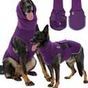 Meifsou Dog Anxiety Vest with Hood, Skin-Friendly Thunder Jacket for Dogs, All-in-One Dog Calming Shirt with Hood for Thunder, Fireworks, Separation - Keep Pet Calm Without Medicine (Purple, XXX-Large)