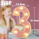 LED Marquee Numbers, Light Up Numbers for Party, Small Light Up Letters, Battery Powered Lighted Number for Birthday or Home Decor (Pink Glitter 3)