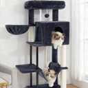 Gitelsnour Cat Tree, Cat Tower for Indoor Cats, 43.3 inch Cat Tree Tower with Sturdy Steel Tube, Hammock, Cat Condo for Small Cats and Kittens, Scratching Post, Smoky Gray GCT004SG