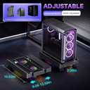 Adjustable Computer Tower Stand with Cooler Fan and Light, PC Stand for Floor, Mobile CPU Holder with 4 Caster Wheels Fits Most PC Tower, Under Desk CPU Holder for Office,Gamers and Students