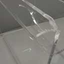 Acrylic End Table Record Player Table with Storage Shelf Clear Side Table Nightstand (15.7x19.7x11.8) (Clear)