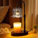 Candle Warmer Lamp with Timer: Adjustable Height Brightness Scented Candle Lamp Flameless Heating Suitable-Home Decor Living Room Bedroom Gray