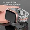 Compatible with Apple Watch Band 41mm 40mm 38mm 45mm 44mm 42mm Women,Cute Stainless Steel Metal iWatch Band for iWatch Series 9/SE/SE2/8/7/6/5/4/3/2/1,Pretty Shiny Look (Silver Rose Gold)