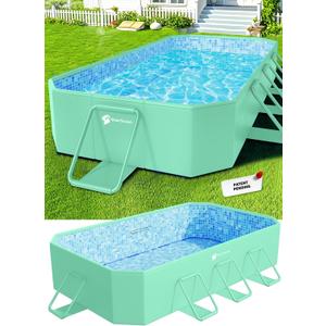Foldable Pool, Large Non-Inflatable Swimming Pool for Adult Collapsible Pools Hard Plastic Shell, Oversized Thickened,Portable Folding Pools for Backyard 90"x50"x20"-Green