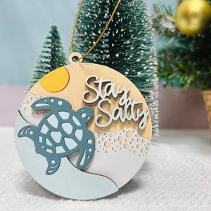 2 x Turtle Ornament, Turtle Christmas Ornament, Turtle Ornaments for Christmas Tree, Sea Turtle Ornament, Sea Turtle Christmas Ornament, Turtle Ornaments, Turtle Christmas Decorations, Stay Salty