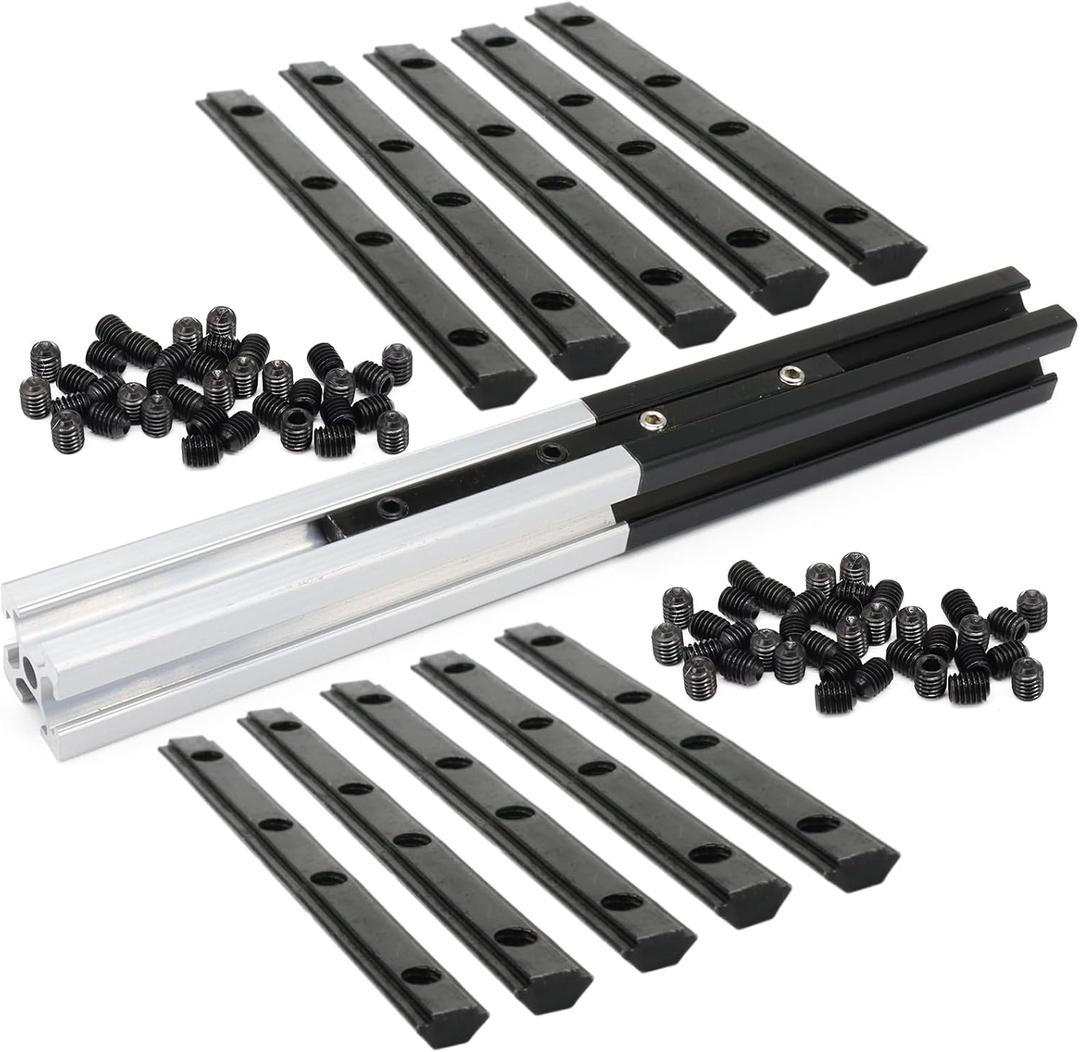 10Pcs 2020 Aluminum Extrusion T Slot Corner Bracket Extruded Hardware Straight Line Connector with Screw for 20 Series Black 20/20 80 20 2040 T V Slot Aluminum Profile Length Fasteners