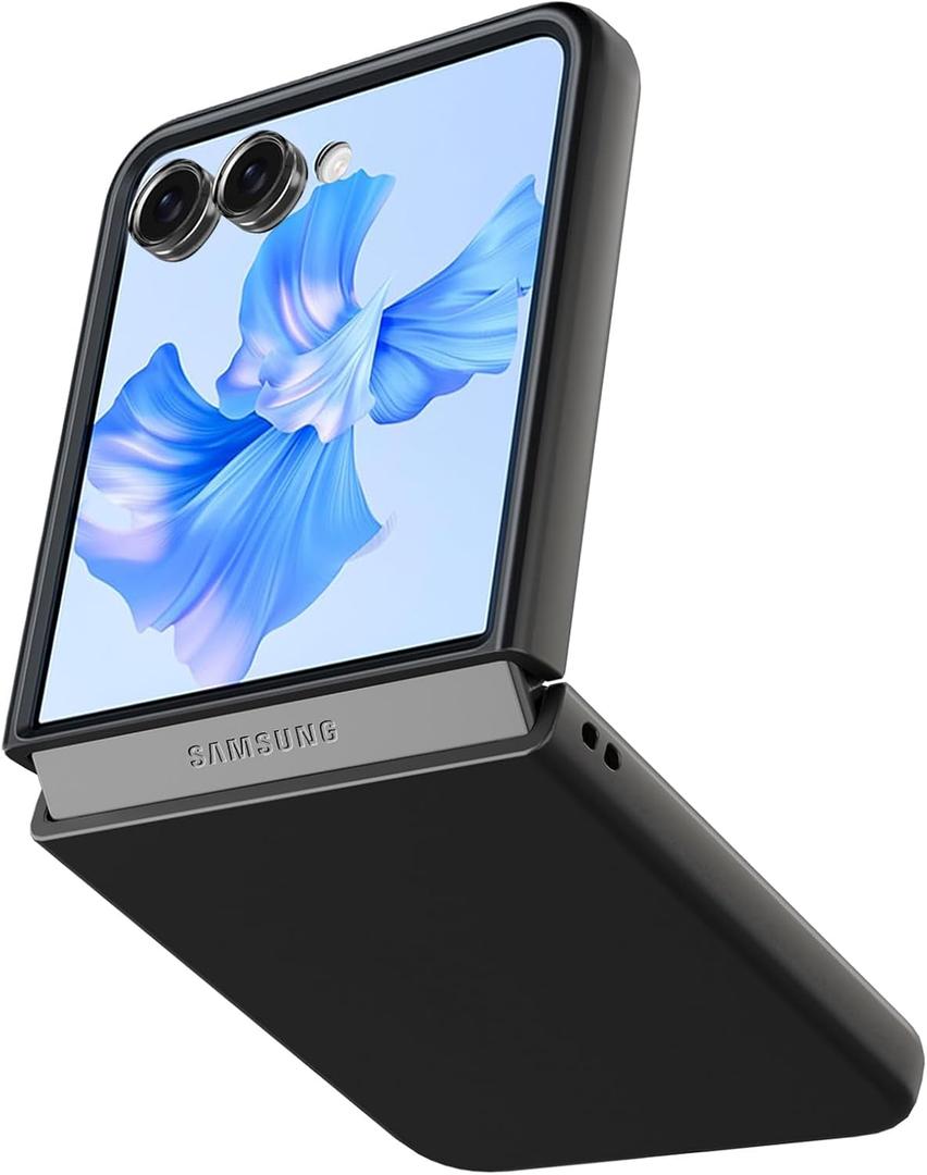 2 x for Samsung Galaxy Z Flip 7 Case, Thin Slim Silicone Bumper Cases for Z Flip7, Anti-Scratches Shockproof Protective Zflip7 Phone Cover, Rugged Covers Wireless Charging for ZFlip 7