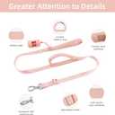 Wisedog Dog Leash with Two Handles - Soft Padded Handles for Exact Control with Poop Bag Holder, Adjustable Length, Heavy Duty Lead for Dogs (Gossamer Pink, S | 0.8" x 4.2 ft-5 ft)