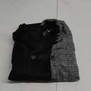 S·DEER Womens Coat with Plaid Patch Style, Wool Blend Winter Coat, Mid-Length Belted Notched Lapel Collar Coat S