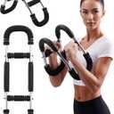 Twister Arm Exerciser, Adjustable Spring Workout Bar, Forearm Triceps Chest Inner Thigh Muscle Enhanced Exercise Strengthener, Upper Body Strength Builder Trainer, Home Fitness Equipment, Black