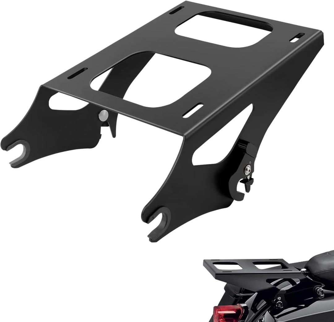 Tour Pack Mount, Detachable Two Up Harley Tour Pak Luggage Rack, Compatible with Harley Davidson Touring Street Glide/Electra Glide/Road Glide/Road King 2014-2021, Black
