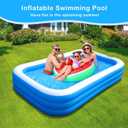 Sumbee Inflatable Swimming Pool for Kiddie Adults Kids, 120" X 72" X 22" Large Blow Up Pool for Family Backyard Outdoor Toddler,Big Rectangle Pools for Children Ages 4-8-12,Full-Sized,Blue
