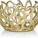 Red Co. 10 Decorative Round Aluminum Golden Branch Reef Centerpiece Bowl