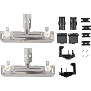 W10712395 Dishwasher Top Rack Adjuster Parts METAL Kit (Rack Roller Diameter 1.25in) Compatible with Kenmore Whirlpool Kitchen Aid- Replaces AP5957560 PS10065979 W10250159 W10350375 W10712395VP