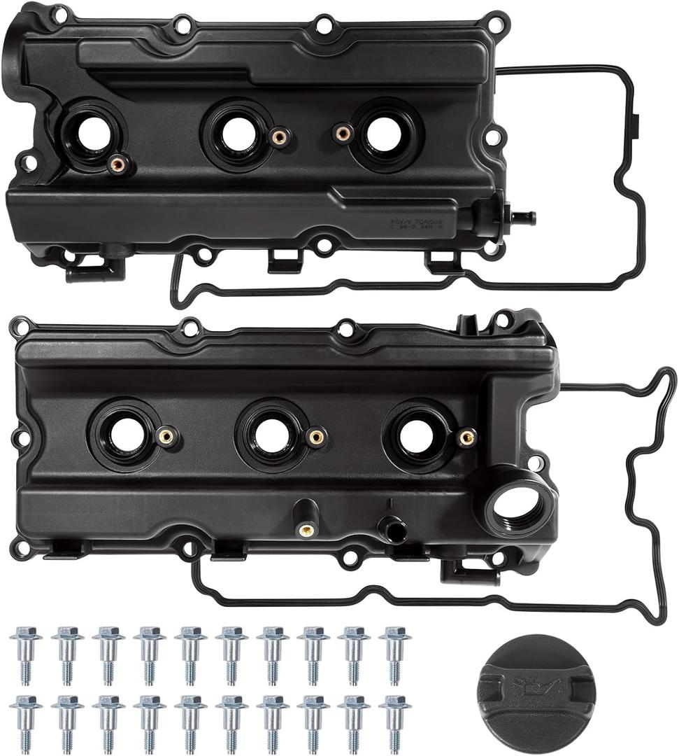 Pair Engine Valve Cover Compatible with Nissan Xterra 2005-2015, Pathfinder 2005-2012, Frontier 2005-2019, NV1500 NV2500 NV3500 2012-2019 4.0L V6 Replace# 13264-EA200