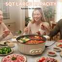5Qt Hot Pot Electric, 3 Compartment, Separate Temperature Control Hot Pot