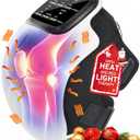 Knee Massager, Large LED Screen, Adjustable Temperature,Cordless Knee Massager with Heat and Vibration, Portable Massager for Knee Discomfort, Longer Knee Straps 48CM