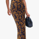 BTFBM Women Spring Dresses 2025 Elegant Wedding Guest Dresses Bodycon Tube Maxi Dress Split Floral Cocktail Dress, Size L