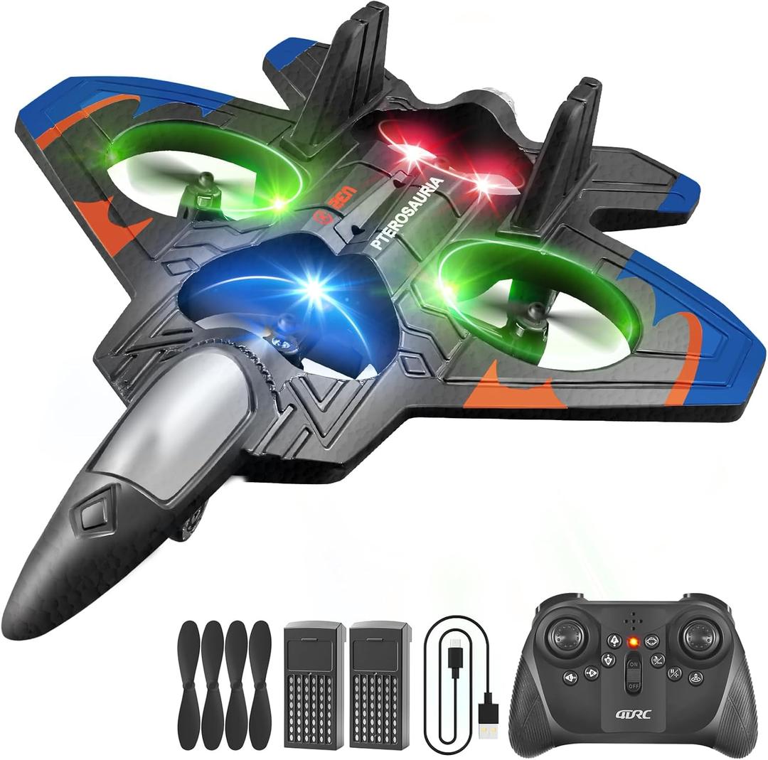 4DRC V32 Foam RC Planes Remote Control Airplanes for Kids Adults 8-16, RC Drone Airplane Helicopter Fighter Jet, 360 Flip, Stunt Roll, Airplane Toy Gifts for Kids Boys Adults Beginners