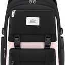 Kids Backpack Solid Color Girls Elementary Middle School Casual Daypack Lightweight Bookbag for Teens Travel Bag (Black)