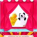 VitalCozy Doorway Puppet Theater with 2 Adjustable Rods Fits in Most Doorways 67 x 31 Inch Foldable Hanging Puppet Show Theater for Christmas Holiday Home(Theater Style)