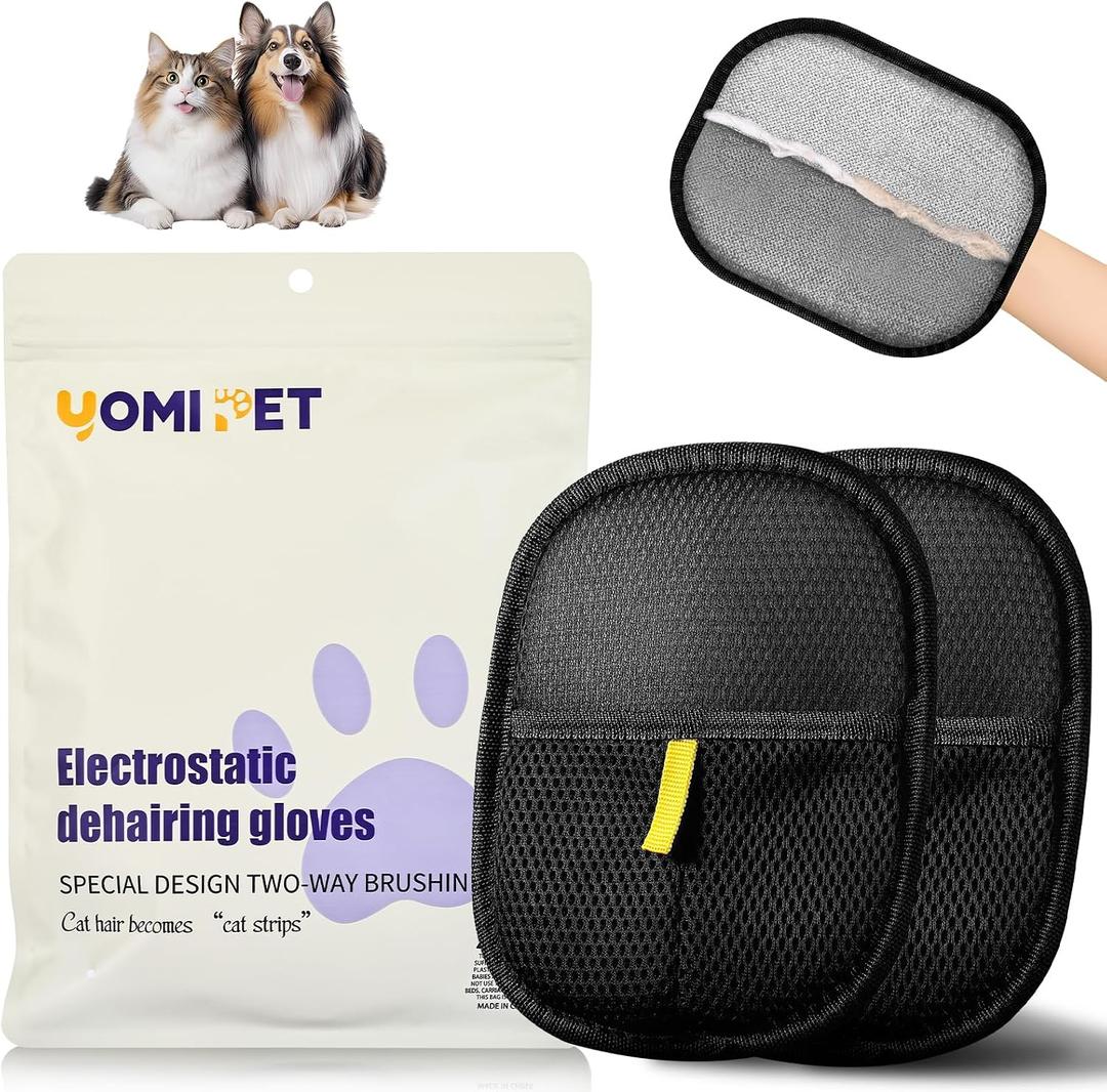 Hair Remover Glove,2026 Updated Cat and Dog Hair Removal Tool.Reusable Electrostatic Hair Removal Gloves.Suitable for Sofas,Bed Sheets,Clothing,Car Seats. (2)