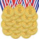 Ecally 36 Set Employee Appreciation Gifts Metal Gold Award Medal with Neck Ribbon Inspirational Gold Dot Sticker Motivational Medals Thank You Gifts for Coworker Colleague Leaving Team Building