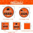 Graduation Party Plates and Napkins Gatherfun Graduation decorations 2026 Orange Disposable Paper Plates Luncheon Napkins Cocktail Napkins for Congrats Grad Party Decorations, Serve 50