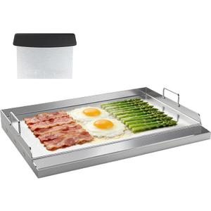 COZEER Stainless Steel Griddle 17＂×13＂, Nonstick Griddle for Gas Grill