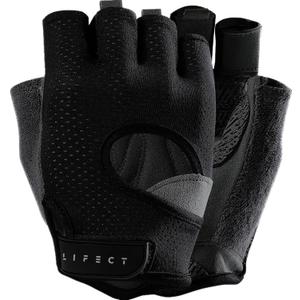 LIFECT Freedom Workout Gloves, Knuckle Weight Lifting Shorty Fingerless Gloves with Curved Open Back, for Powerlifting, Gym, Women and Men, M
