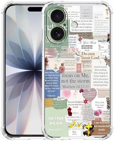 mehidpur Christian Quotes Aesthetic Vintage Jesus Bible Verse Collage Pattern,Soft TPU Bumper Case for iPhone 17,#2