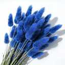 120pcs Blue Bunny Tail Pampas Grass Dried Flowers for Vase Boho Flowers Dried Babys Breath Wedding Decor Dry Flowers for Vase (Blue 120 PCS)