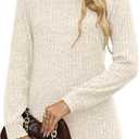 Sweaters for Women Long Sleeve Crewneck Sweatshirt Loose Casual Tunic Tops (S)